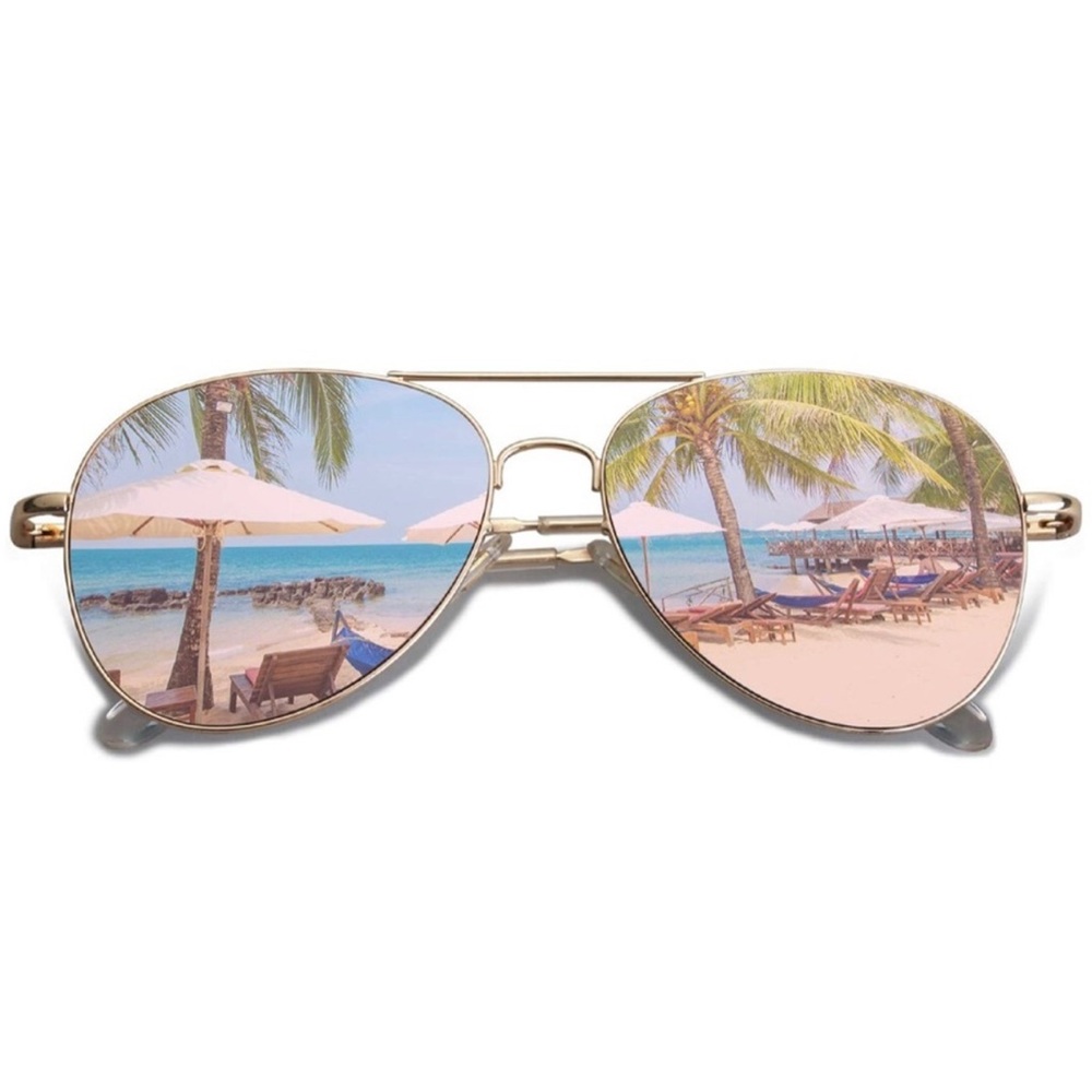 Gold Aviator Sunglasses